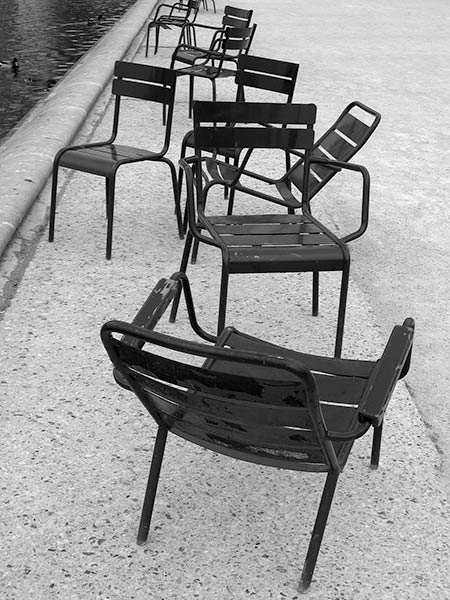 chairs conversing with friends