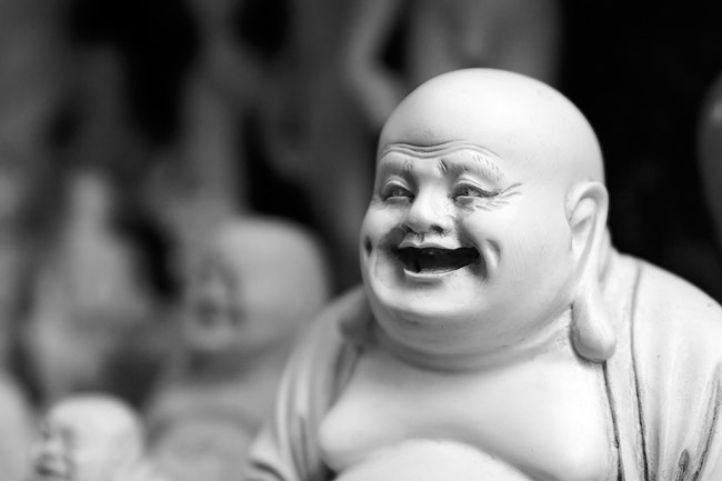 a smiling buddha